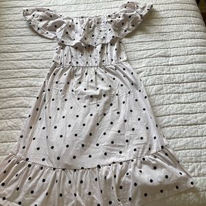 Asos black and white polka dot dress